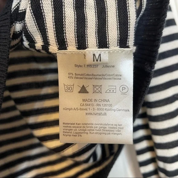 Numph‎ Anthropologie Black & White Striped Julienne Sweater - Picture 7 of 9